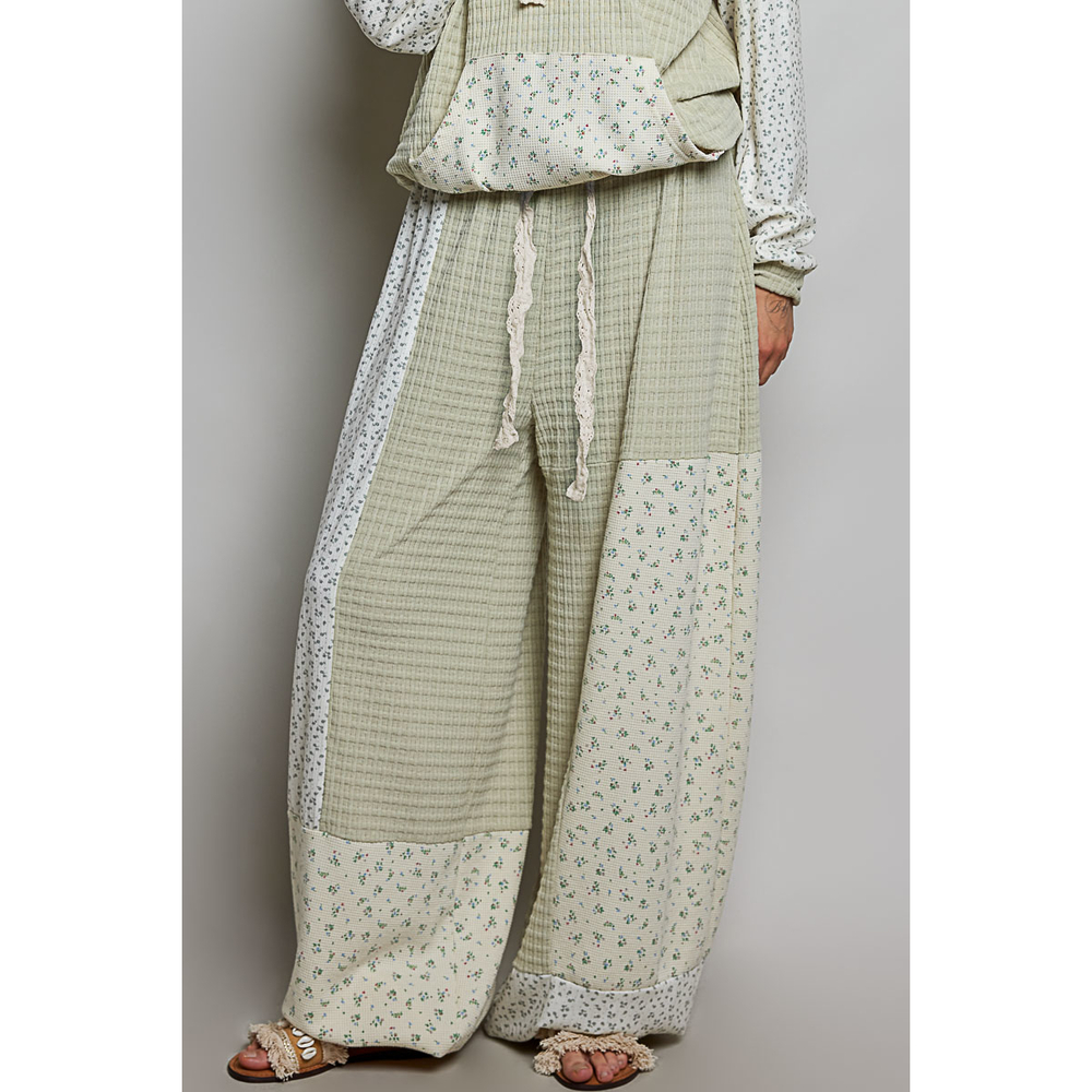 SMP666&SMT2886A SM Pol Patchwrk Wide Leg Pants&Hooded Pullover Set Various Sizes - Picture 3 of 9
